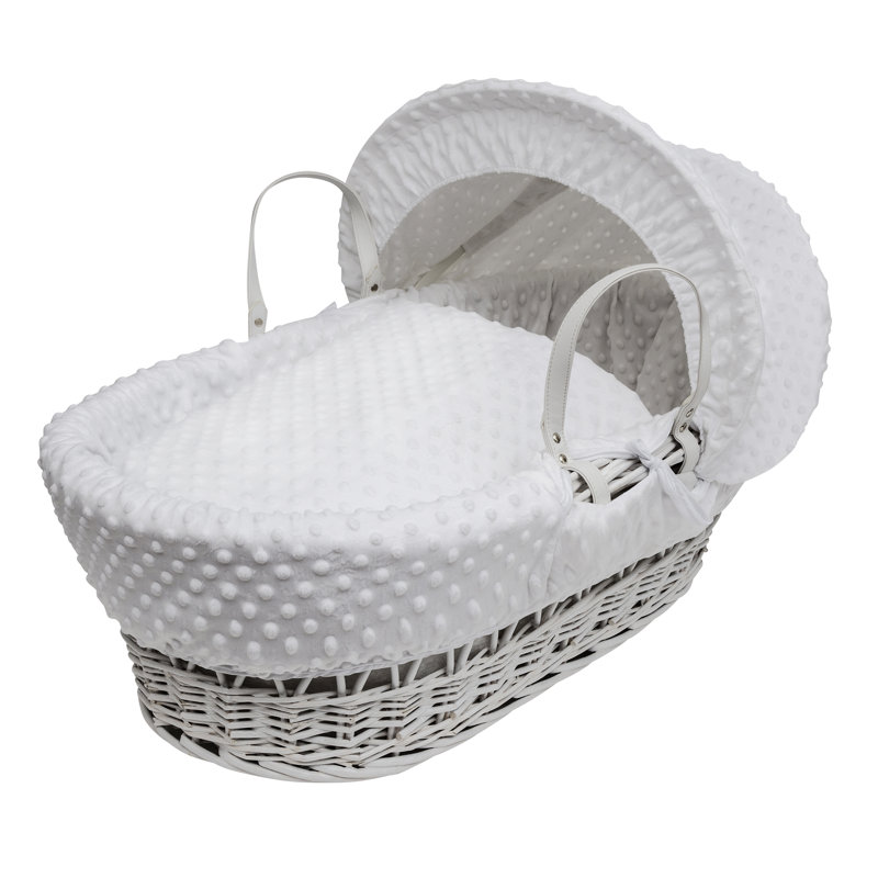 Moses Basket with Bedding with Mattress, White