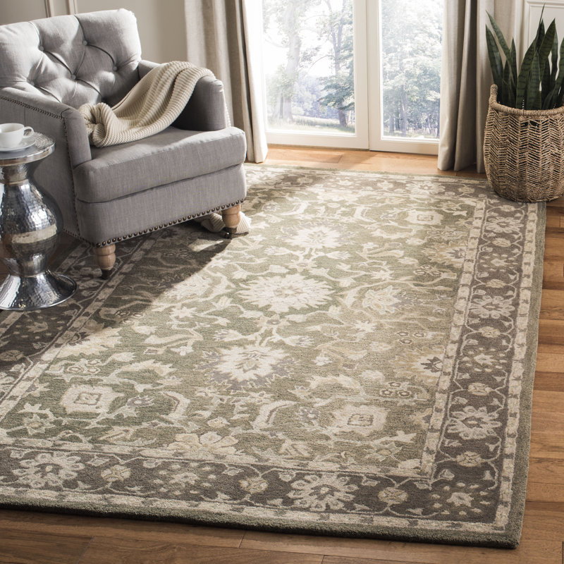 Tapis oriental en laine touffeté à la main Tingley, Rectangle 6 pi x 9 pi