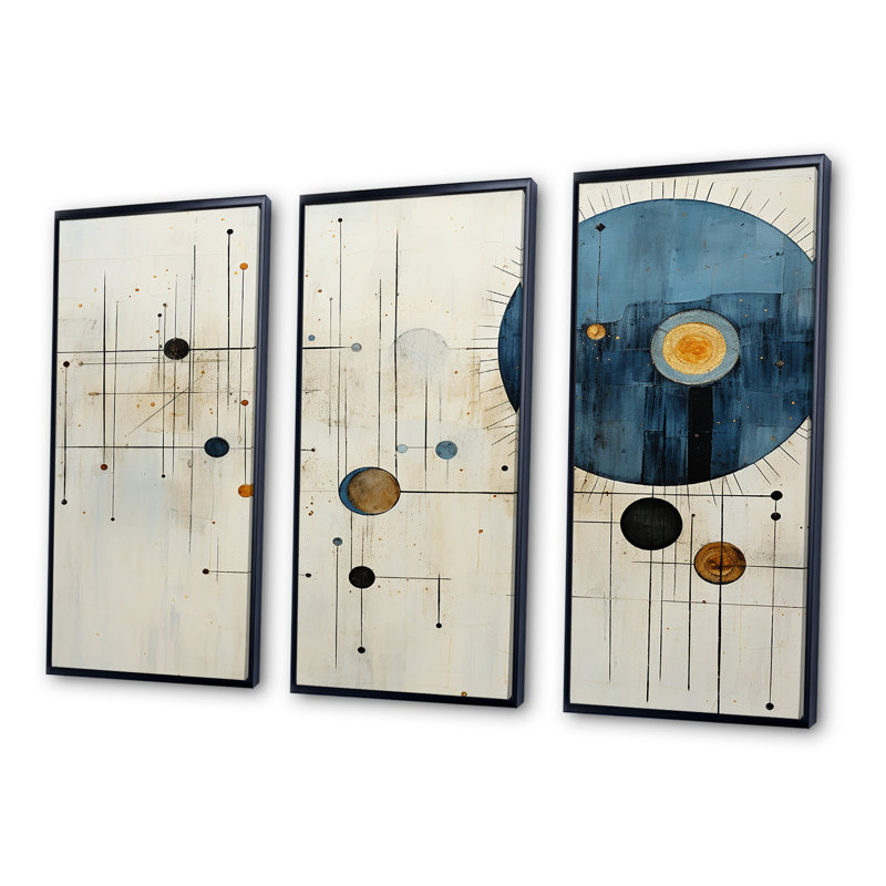 «Folk Religion Cosmic Ocean II», ensemble d'impressions d'art mural, Cadre flottant noir, H 28 po x l 36 po x P 1 po