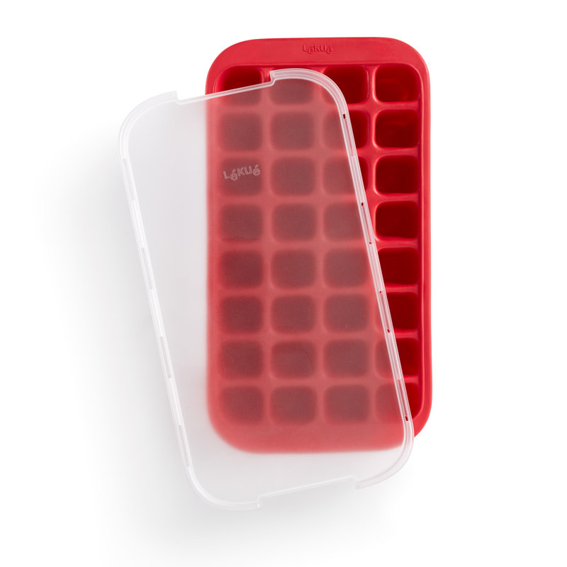  Lékué Industrial Ice Cube Tray with Lid, Red