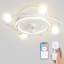 Modern ceiling fan with light, 55cm Dimmable LED ceiling fan light, 42W Timed ceiling fan with light for living room and dining room-322071823