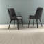 Chaises de salle à manger confortables gris anthracite, tissu rembourré, style maison moderne