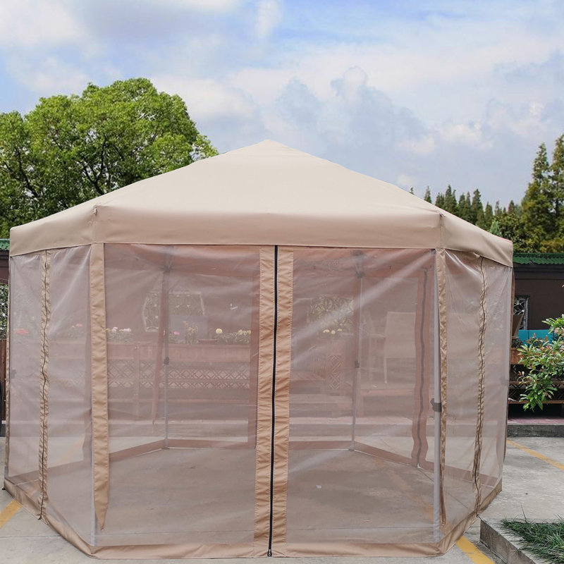 13 pi. L 13 pi. P X 9,2 pi Abri de jardin pour tente de jardin, Brun