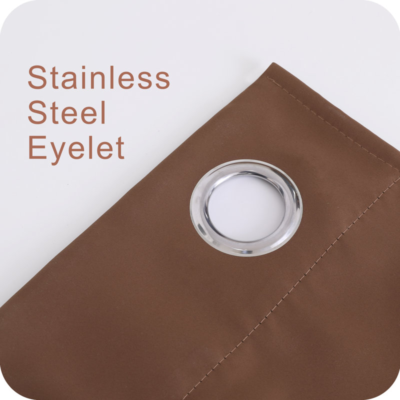 Prysilla Blackout Curtain Pair, Brown, 52cm Width x 138cm Drop