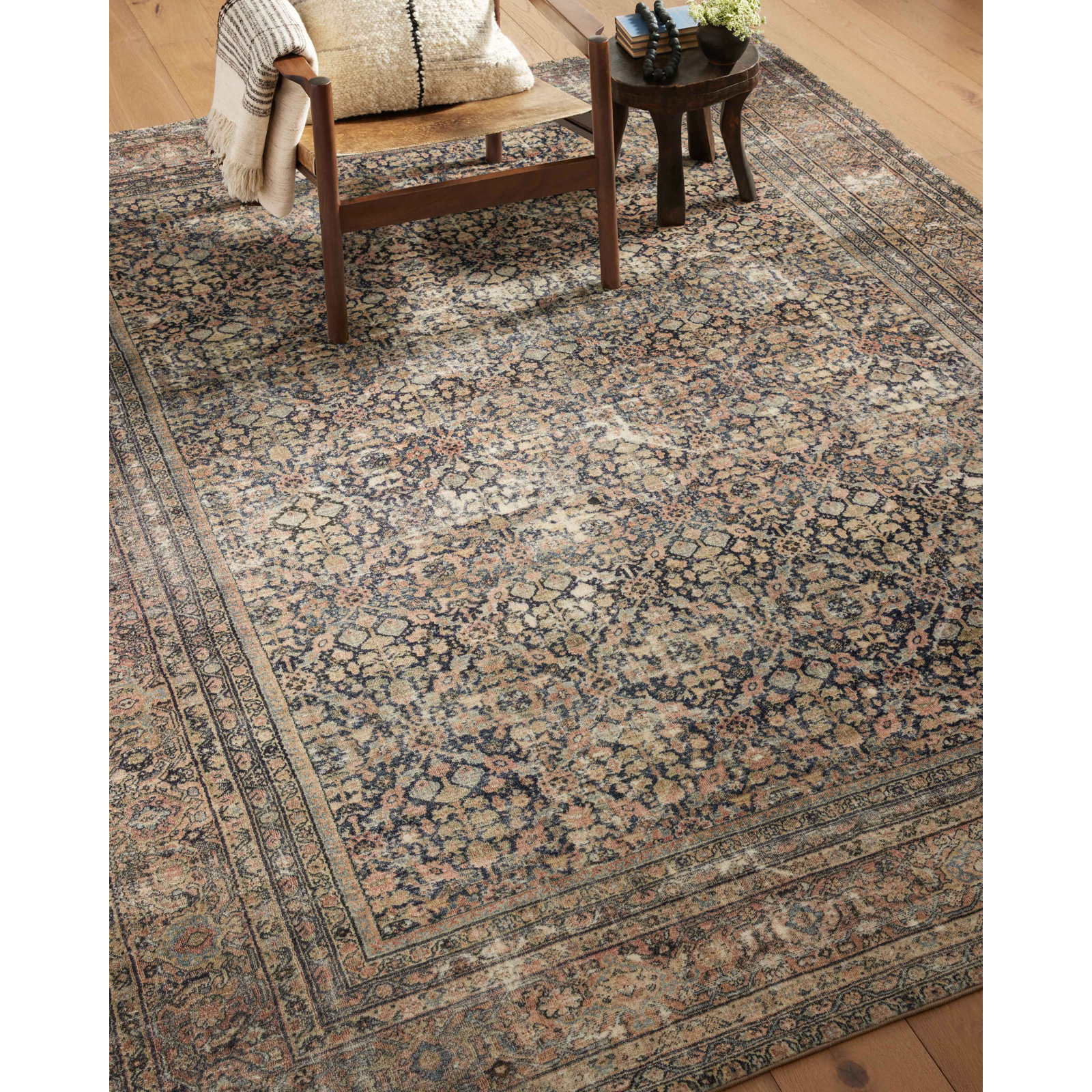 Amber Lewis x Loloi Morgan Denim Multi Oriental Rug, Rectangle 9'6" x 13'6"
