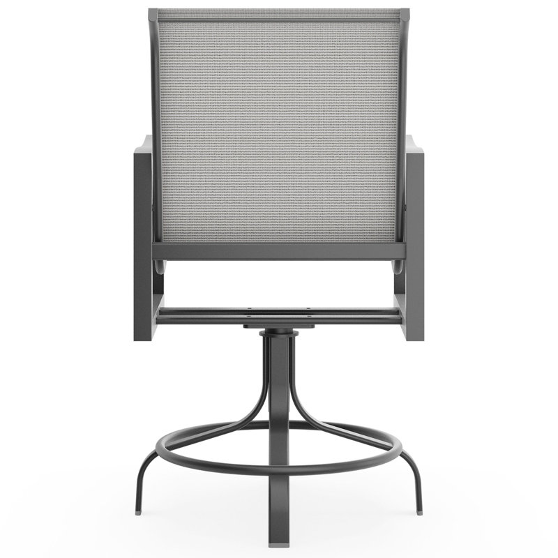 Nico Outdoor Swivel Bar Stool, White, Graphite