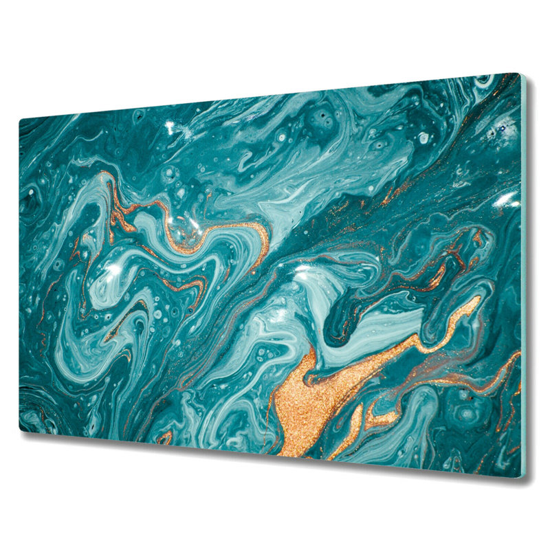 Lavendon Tempered Glass Spiral Wave Chopping Board, 52cm x 60cm