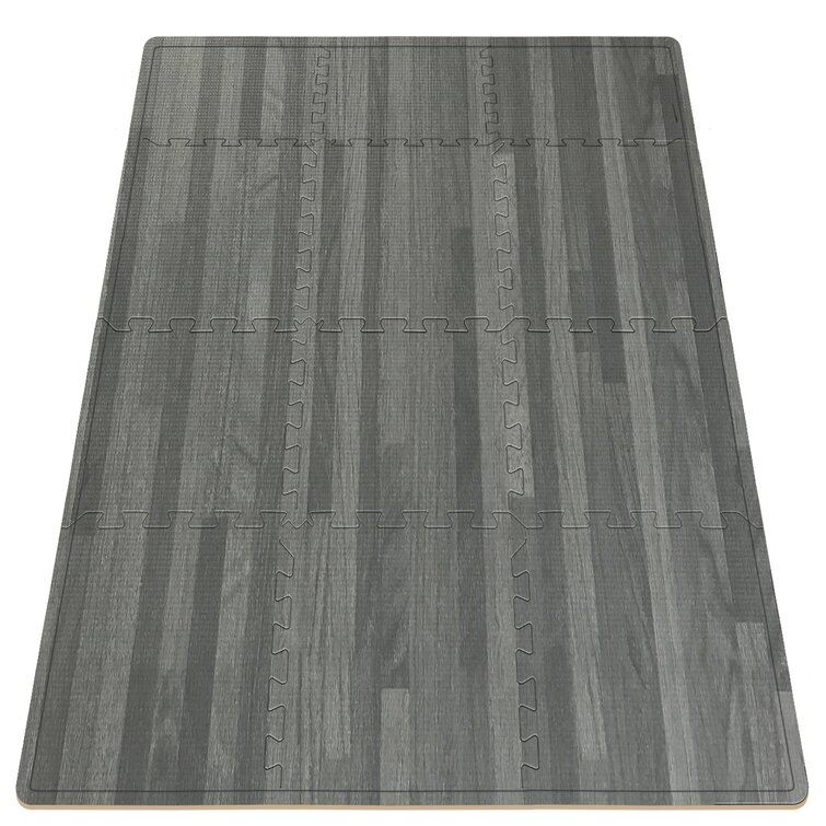 Sorbus Interlocking Floor Mat, Wood Grain Print, Multipurpose Foam