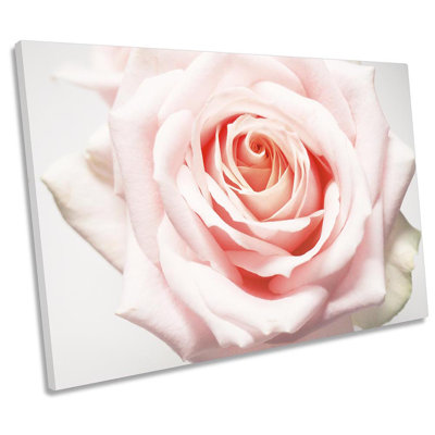 Pink Floral Flower Rose Framed - Wrapped Canvas Print