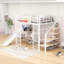 Lit mezzanine double en métal avec bureau, glissoire et panier de basketball-1592884187