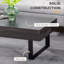 Table basse de style Mid-Century moderne avec tiroir de rangement, pieds en métal et surface en grain de bois