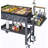 Picnic Caddy And Grill Utensil Caddy,Condiment Caddy, Grill Caddy,Adjustable Compartment Storage,With 3 Hooks,Sturdy Thick,Easy Carry,Quick Assemble Grill Accessories Storage-Black