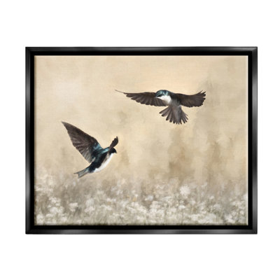 Two Birds Flying Nature Wildlife Floater Canvas Wall Art By Lori Deiter -  Stupell Industries, au-297_ffb_16x20