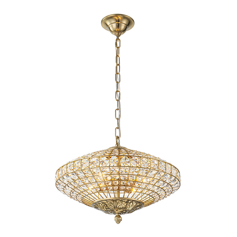 Sparkling 4-Light Clear Crystal Diamond Cage Chandelier
