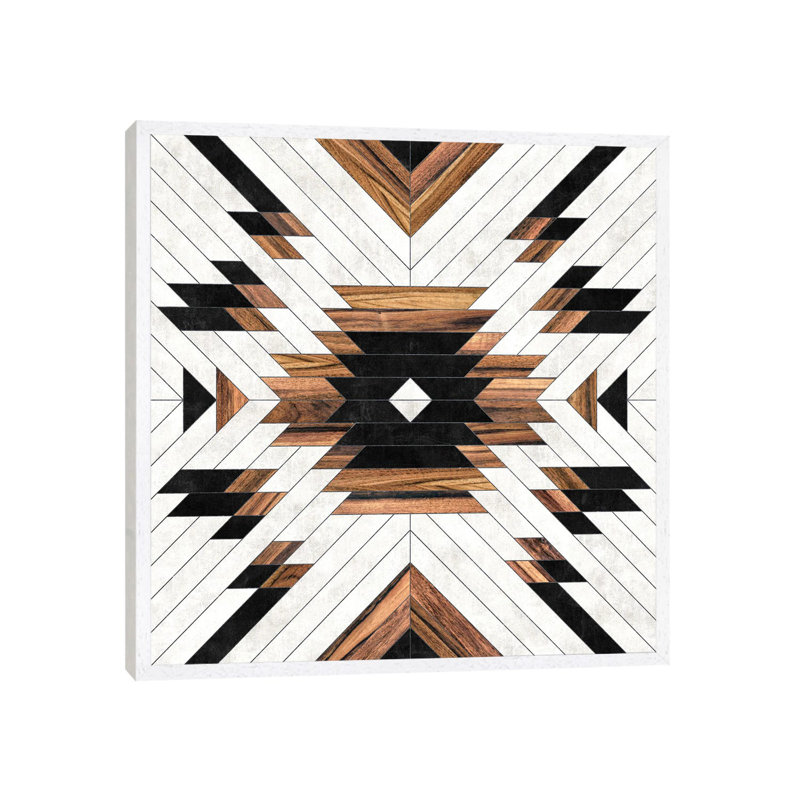 Urban Tribal Pattern No.5 by Zoltan Ratko - Print on Canvas, White Framed, 45.72 cm H x 45.72 cm W