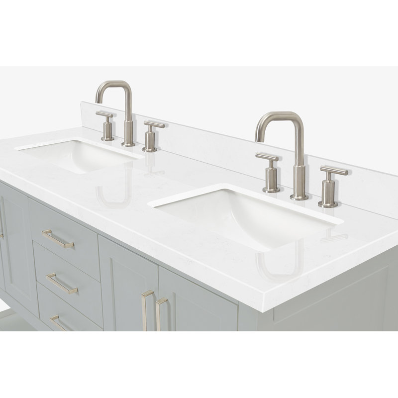 ARIEL Magnolia 60 Double Sink Bathroom Vanity with Top, Gray
