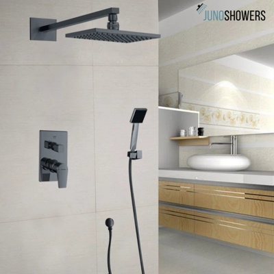 Chrome Wall-Mounted Shower System with Thermostatic Valve and Ergonomic Handheld Sprayhead