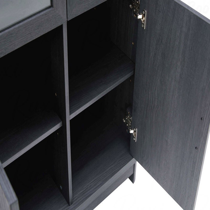 Bibliothèque gris anthracite pour le rangement de la salle d'étude, Gris anthracite