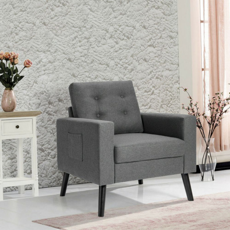 Grunwald Upholstered Armchair, Gray