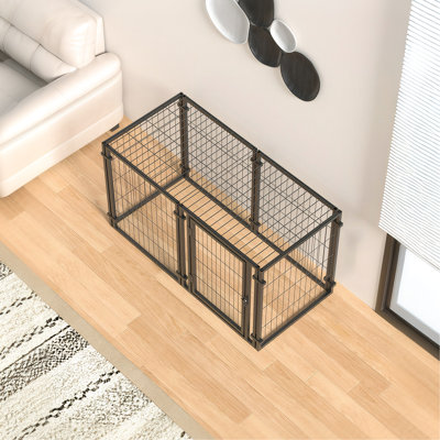 Puppy Dog Playpen - 47.2" Crate For All Varieties, Metal, Indoor Outdoor Use, Black, 47.2"L X 23.6"W Spacious Breeds, Metal Design, 23.6"H