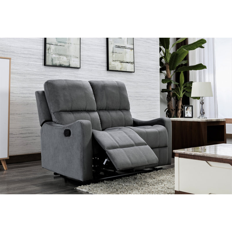 Aurik Upholstered 51.9'' Reclining Loveseat, Cold Gray