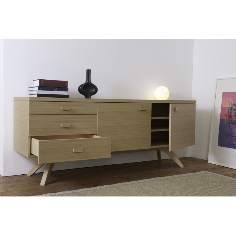Cross 74.02'' W Solid Wood Sideboard, Natural