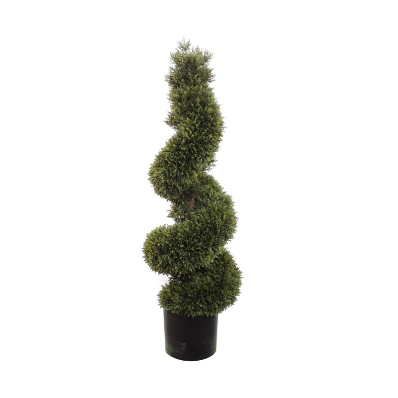 Topiaire de cèdre artificiel 35 po de haut en spirale intérieur / extérieur