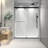 5476 Inch North American Frameless Double Sliding Matte Black Shower Door With Adjustable Soft Closing Function 8Mm Tempered Glass With Nano Easy Cleaning And Stick Explosion-Proof Menbrance