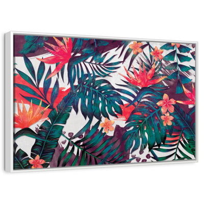 Palmiers et fleurs tropicales
