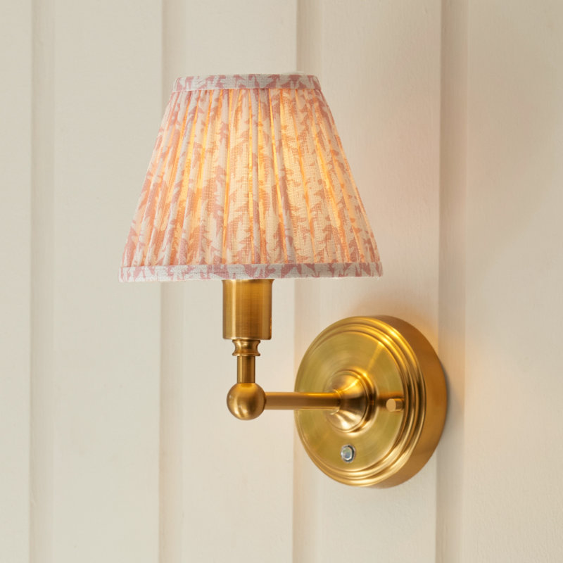Burley Rechargeable LED Rechargeable and Leaf 16cm peachy keen shade Wall Sconce, Peachy Keen