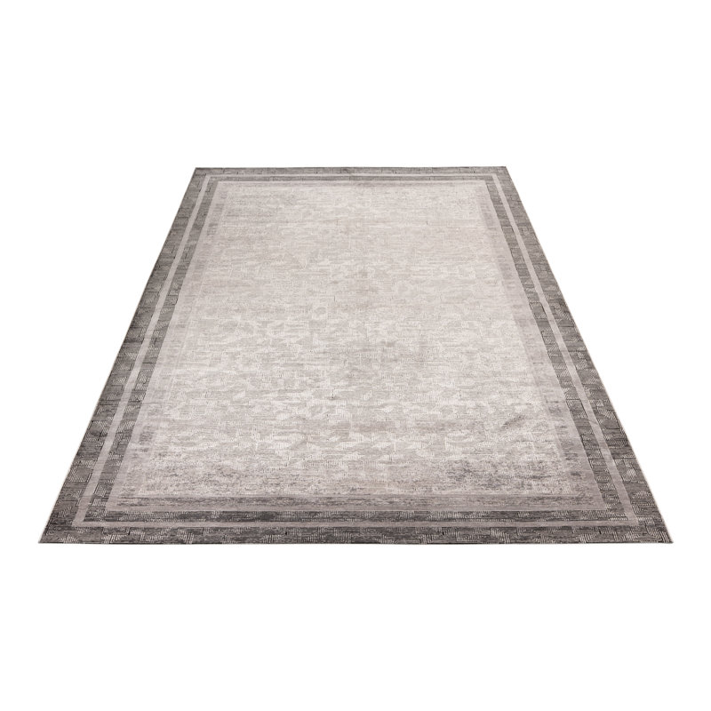 Basimah Uni Machine Woven Grey Area Rug, Rectangular 160 x 230cm