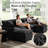 George 6-Piece Upholstered Chenille U Shaped Sectional Sofa with Two Ottomans-1015236814