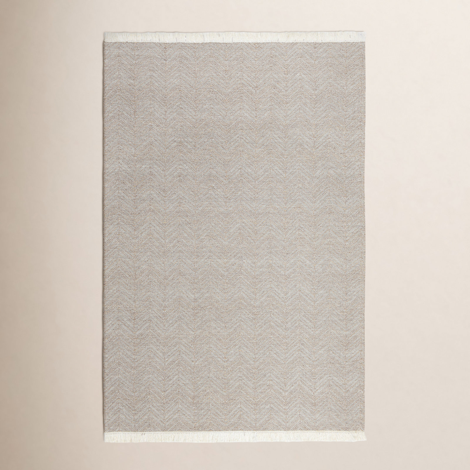 Gray Hand-Woven Chevron Rug, Rectangle 9' x 12'