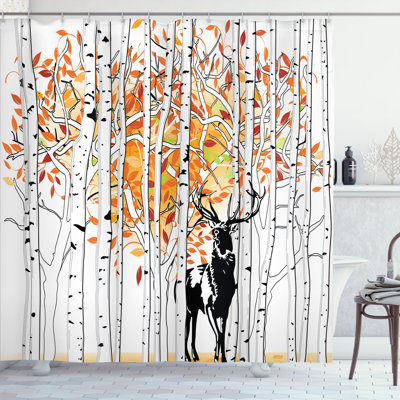 Shower Curtain with Hooks Included