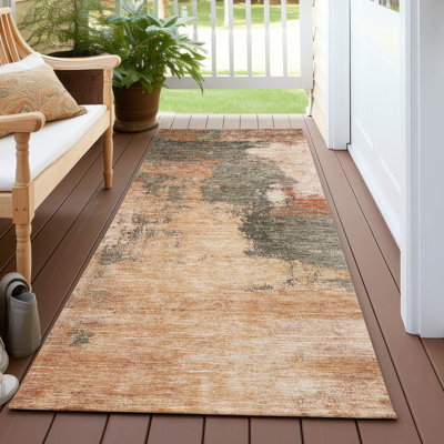 Tapis intérieur / extérieur orange lavable Vionna 