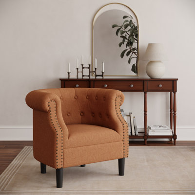 Fauteuil demi-tonneau rembourré contemporain Lily