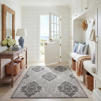Arneshia Light Gray/Anthracite Indoor / Outdoor Area Rug