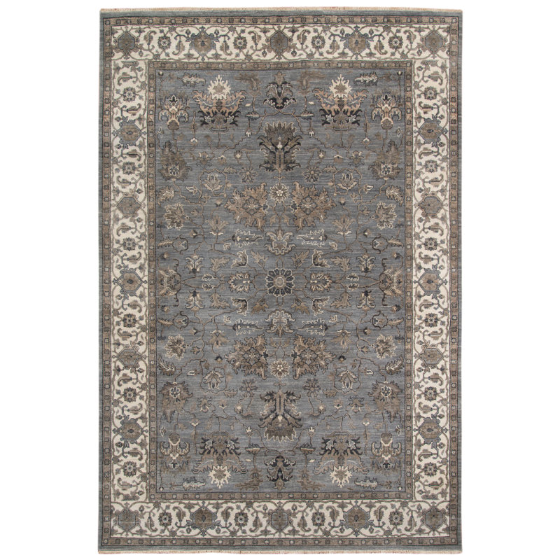 Tapis gris / beige en laine noué à la main Missoula, Tapis de couloir beige