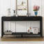 Console d'entrée de haute qualité avec tiroirs à rayures verticales et pieds longs, parfaite pour ajouter style et fonctionnalité à votre espace-96327147