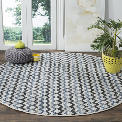 Haqeem Hand Woven Cotton Chevron Rug