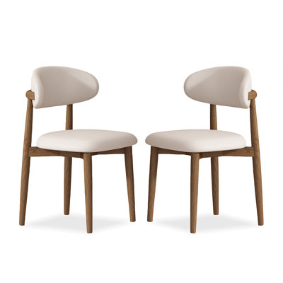 Chaise d'appoint à dossier en frêne blanc (ensemble de 2)