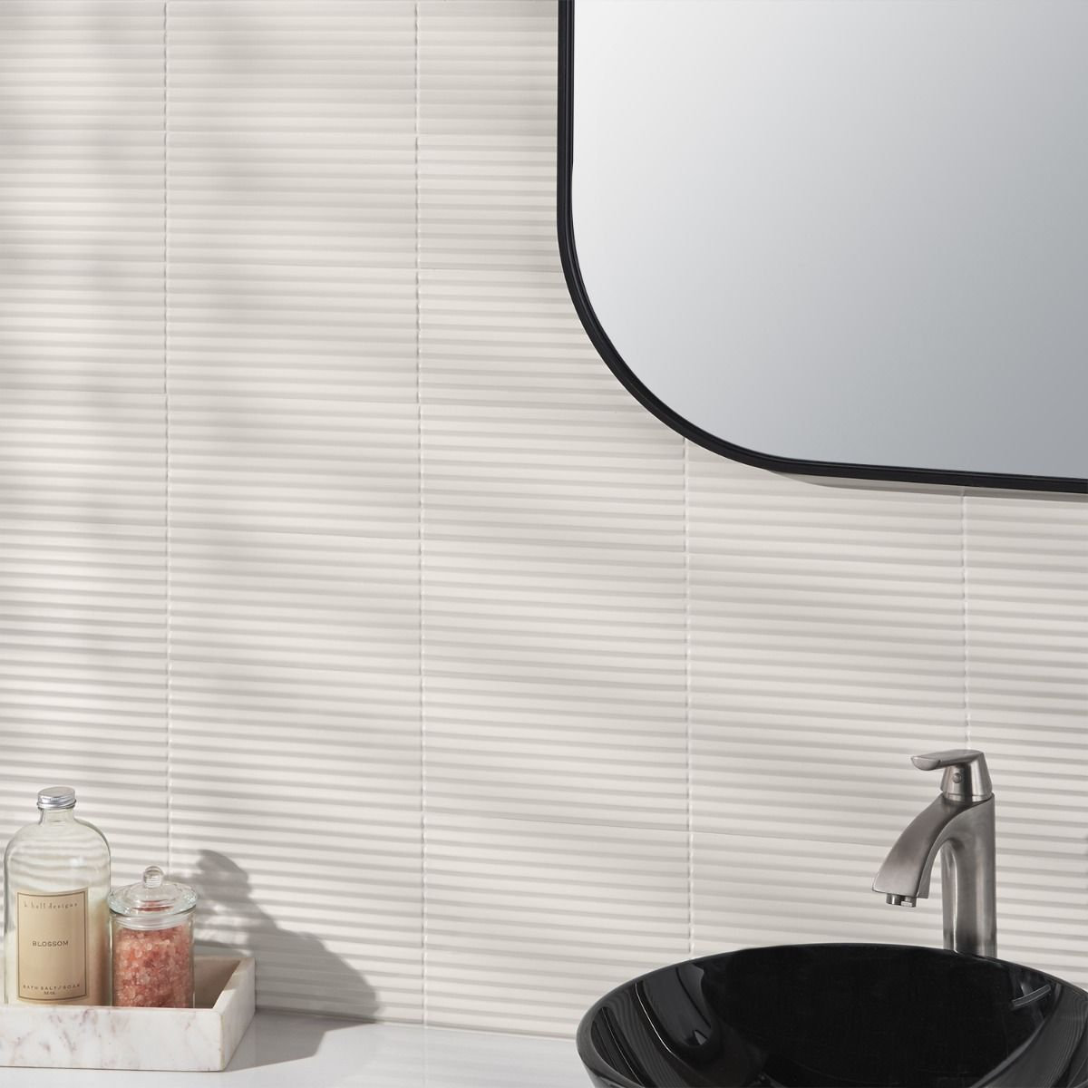 Ardor Linear 5" x 10" Porcelain Wall Tile, White