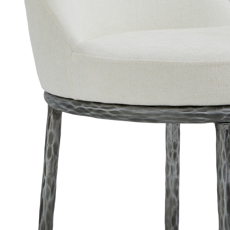 Tabouret de bar Urbina, Coussin beige / structure en étain forgé