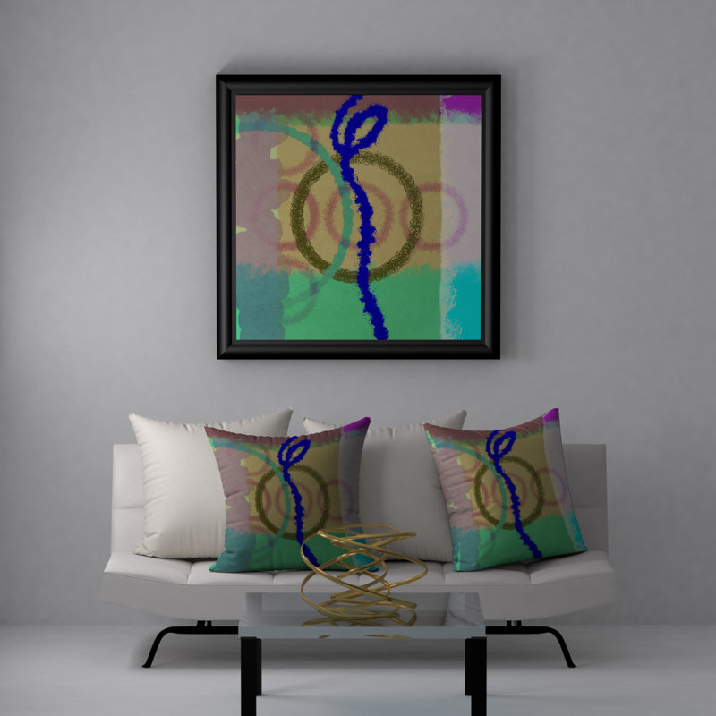 Alert Abstract Reversible Throw Pillow, 20" H x 20" W