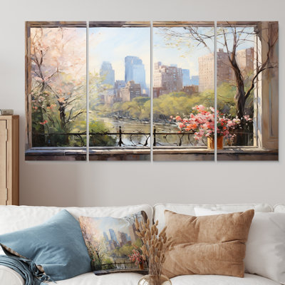 New York Central Park Window Views III - New York City 4 Piece Wall Art
