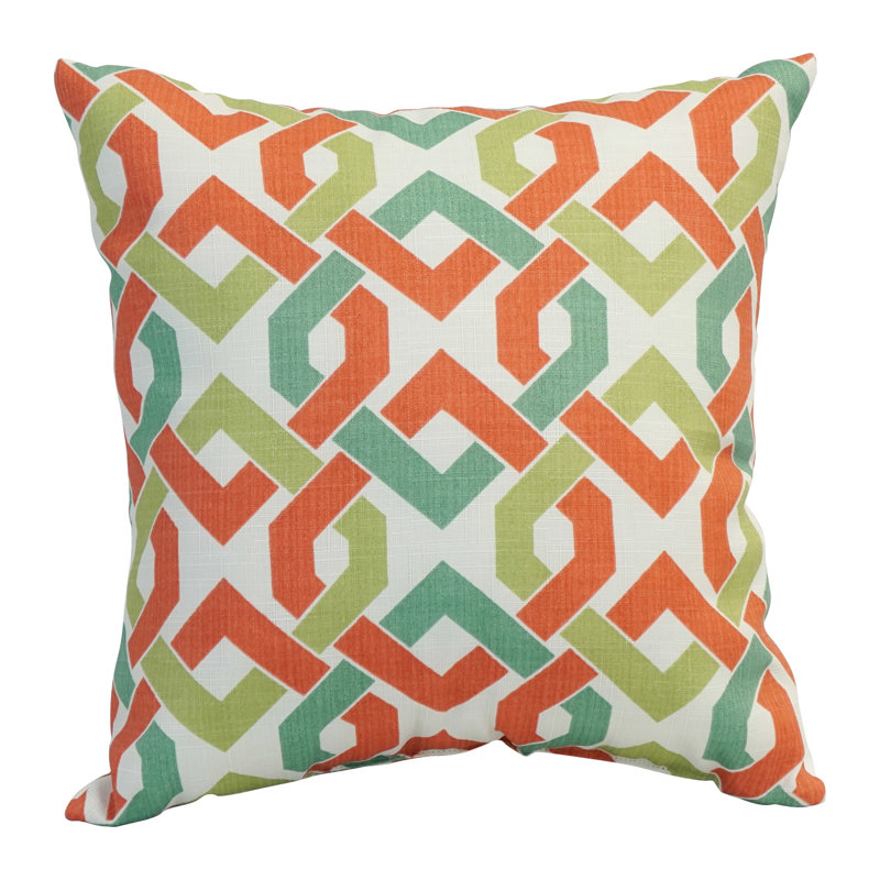 Outdoor Cushion Collection Indoor/Outdoor Throw Pillow, Blue/Orange