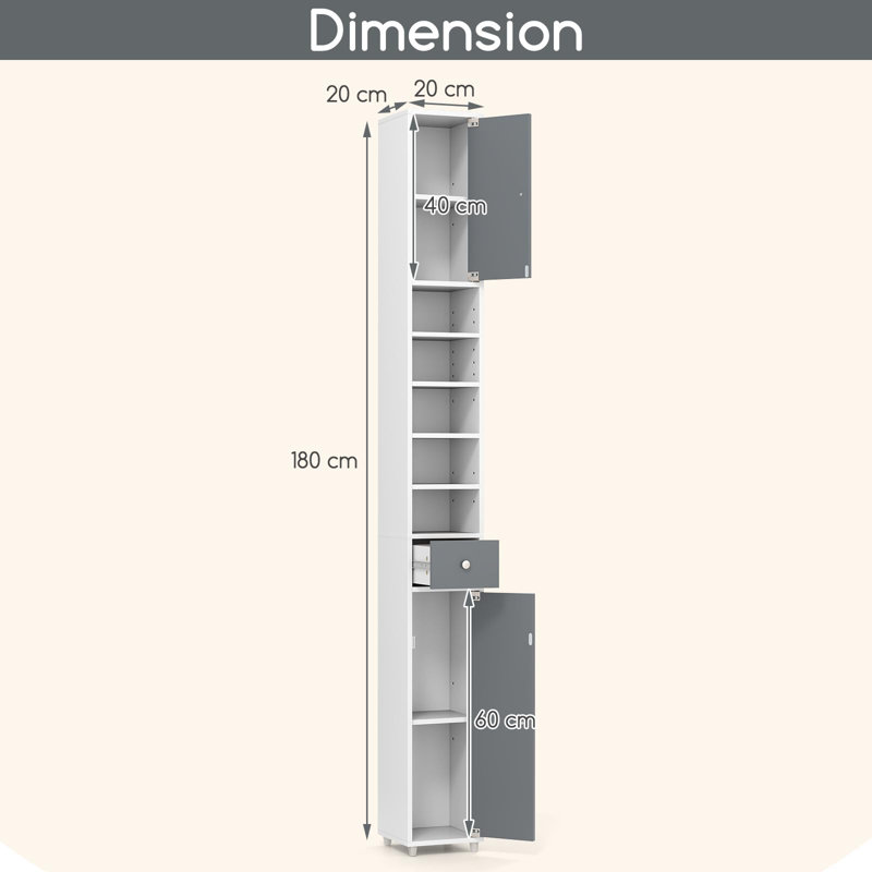 Graisen Bathroom Cabinet, Grey