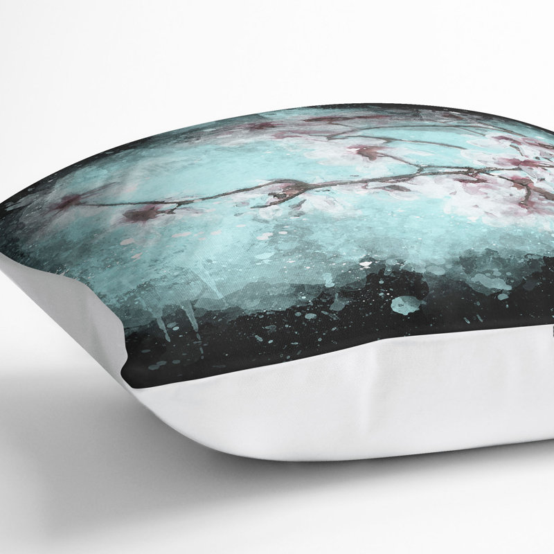 Floral Square Cushion, 40cm H x 40cm W x 15cm D, White