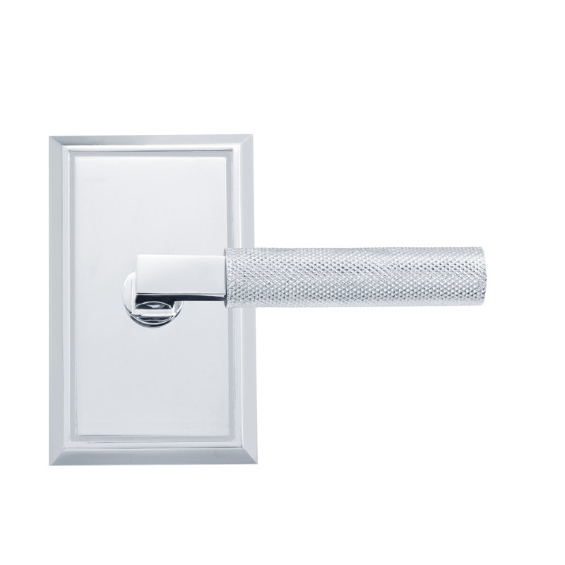 Levier de passage moleté Bravura 846-1 sur rosette rectangulaire traditionnelle en chrome poli