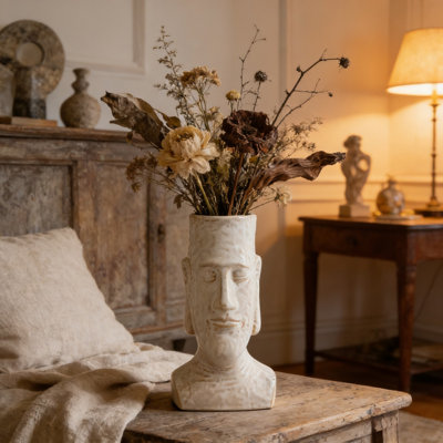 Vase décoratif en céramique blanche, joli petit vase à fleurs blanches pour la décoration intérieure, vases décoratifs en céramique de style bohème d'inspiration nordique moderne